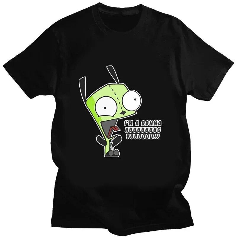 Футболка с рисунком «Захватчик Зим» Kawaii Zim Image, милая футболка с мультяшным принтом, унисекс, женская футболка в стиле ретро, ​​модная футболка для творчества с короткими рукавами