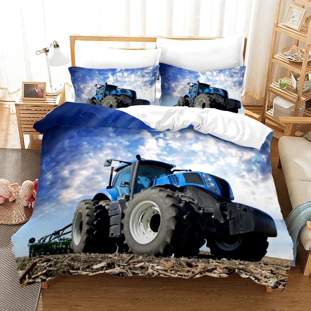 Tractor Bedding Set Bedspread Single Twin Full Queen King Size Sports Bed Set Aldult Bedroom Duvetcover Kids ropa de cama
