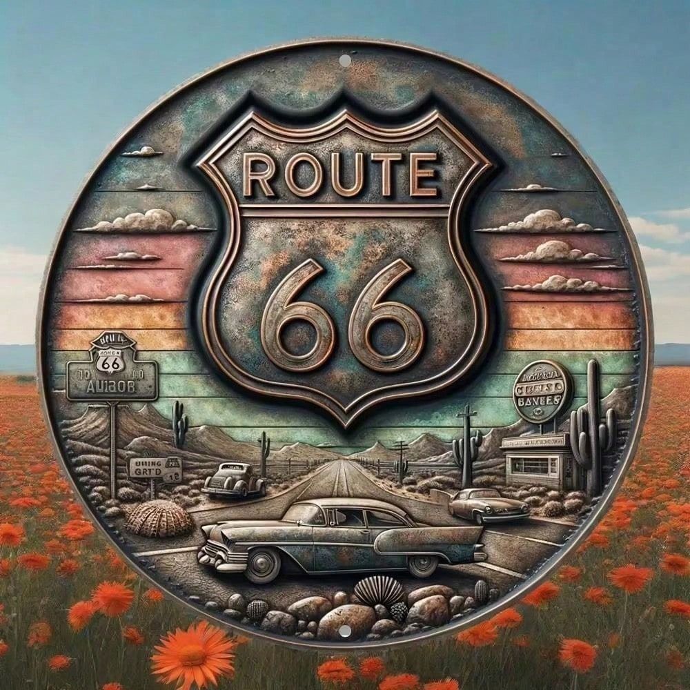 Винтажная металлическая табличка Route 66, Ретро настенный декор для кухни, гостиной, Пасхальный подарок