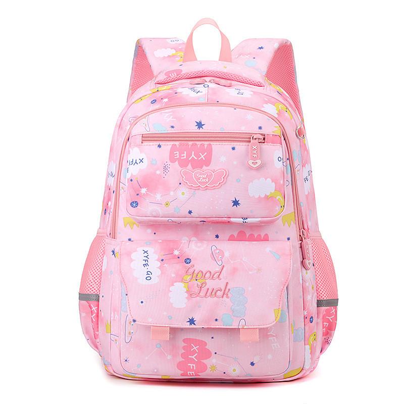 Adorable Cartoon Pattern School Backpack For Boys And Girls Grade 1-5 Durable