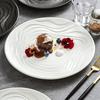 Керамическая тарелка, Матовая круглая мелкая тарелка с рисунком «Водяная рябь», Блюдо, Тарелка для фруктов, десерта, Кухонная, гостиничная специальная посуда