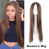 Women Long Straight Wig Middle Part Natural Heat Resistant High Temperature Fiber Ladies Black Brown Synthetic Hair