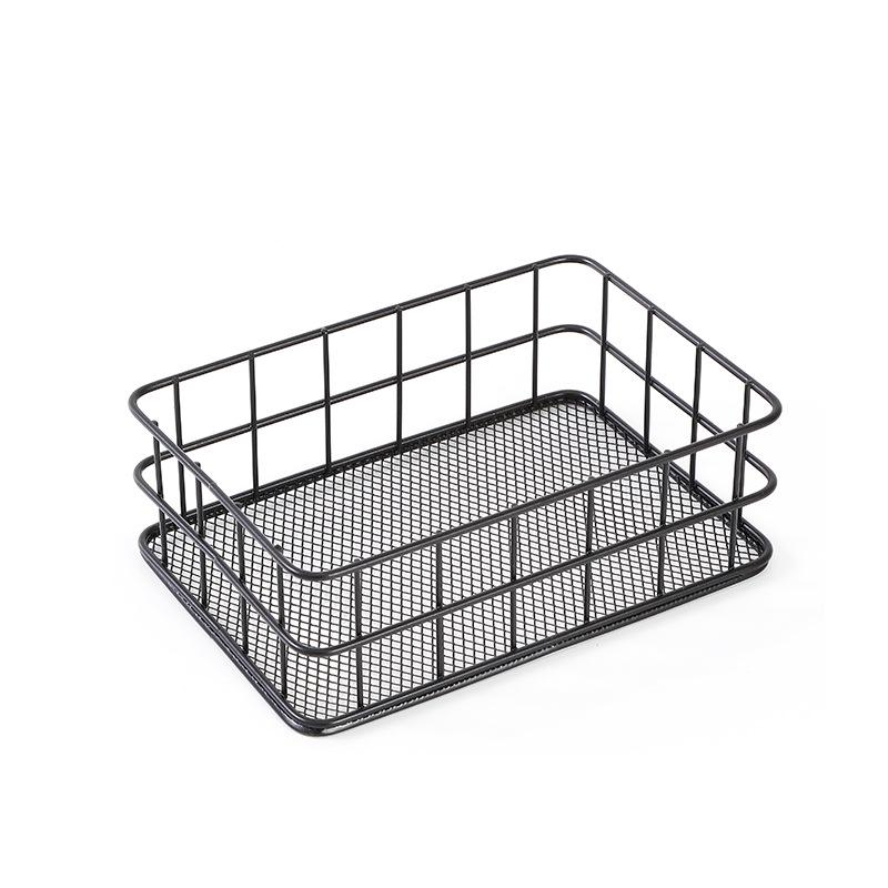 Минималистичный настольный органайзер из кованого железа - корзина для хранения закусок и косметики