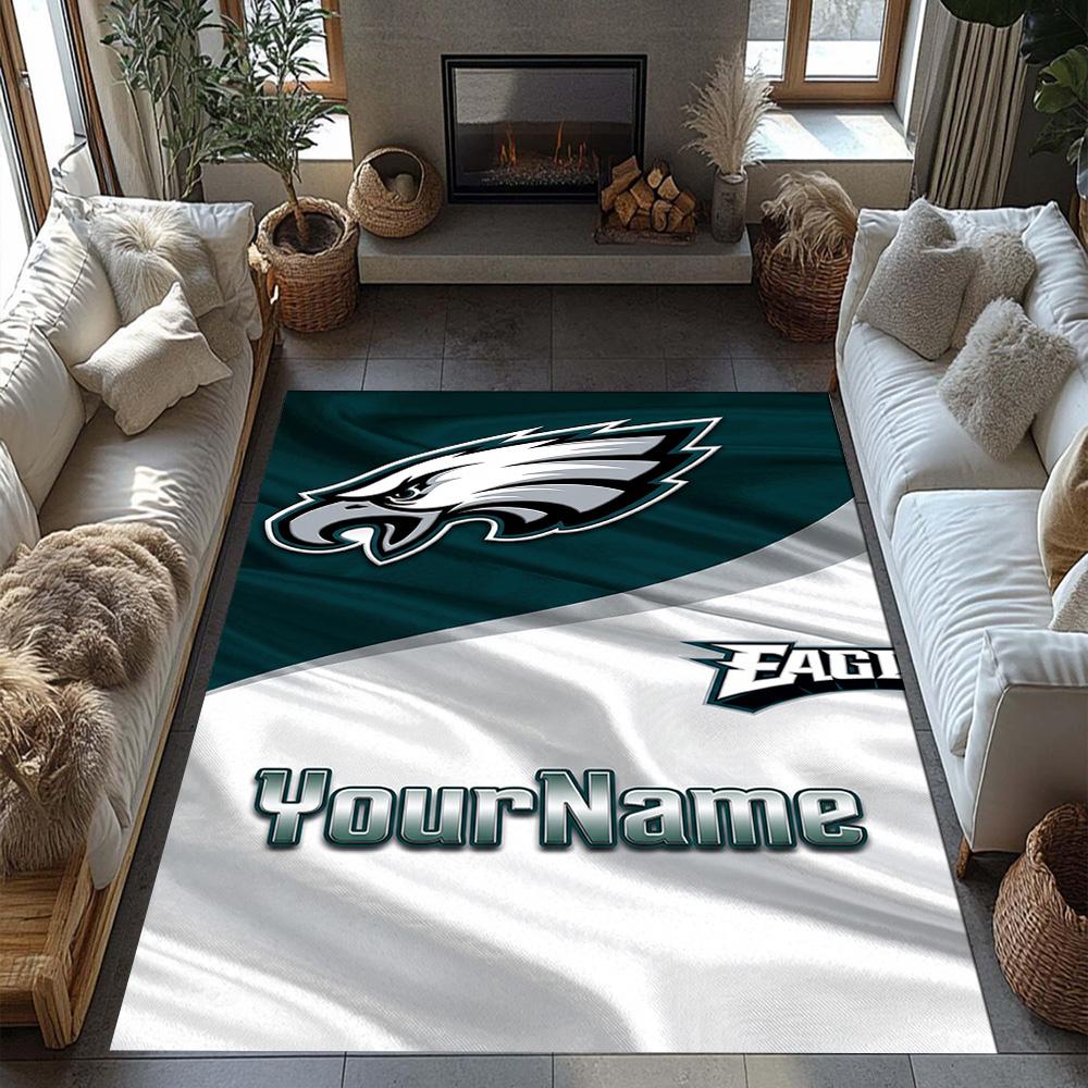 Philadelphia Eagles Personalized Name Carpet Perfect For Foyer Study Room Bedrooms Balcony Antislip Carpet Anime Office Decor