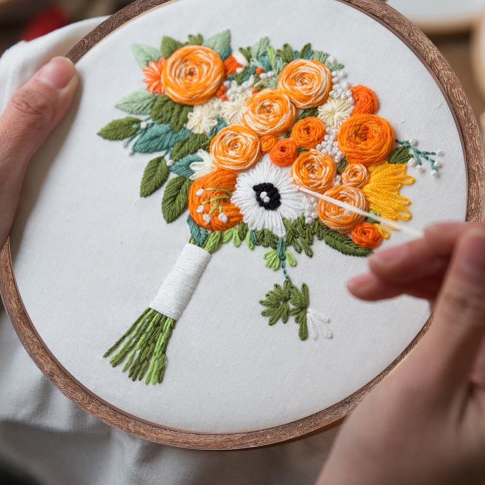 Imitated Wood Cross Stitch Hoop Plastic Embroidery Frame Craft Accessories Hand Embroidery
