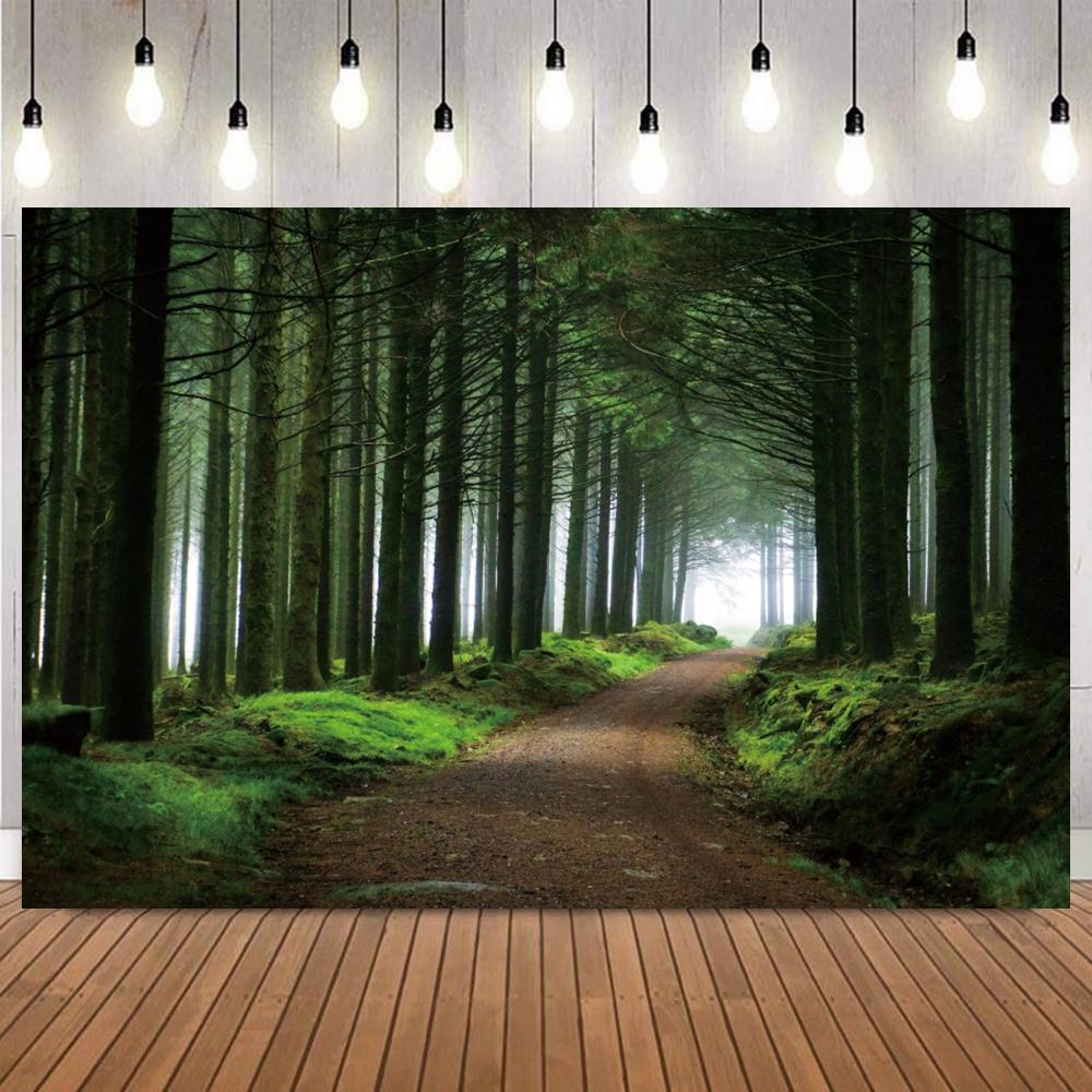 Forest Path Sunshine Photo Backdrop Natural Landscape Camping Adventure Portrait shooting Home Decor Photography Background Prop5