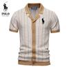 Весна/лето Пони вышитый новый мужской короткий рукав трикотажный поло полосатый модный деловой поло для мужчин