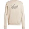 Adidas Originals Trefoil Crew Outline Series Fashion Comfortable Versatile Round Neck Sweatshirt Men Sweatshirt Beige JJ1512