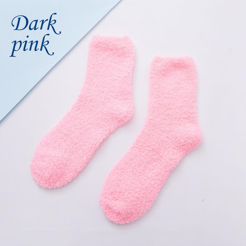 Носки ярких цветов, теплые носки, плюшевые носки, женские носки до середины икры из кораллового флиса, женские носки