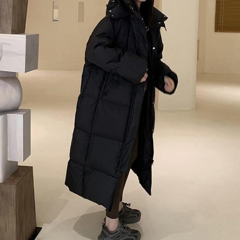 Зимняя мода свободная теплая зимняя одежда пальто европейский женский пуховик утолщенный капюшон пуховые парки