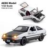 Car Toy 1:32 Scale Diecast Model Car Dash Trueno AE86 Sound and Light Pull Back Power Collection Toy