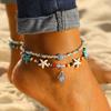 Bohemian Turtle Shell Starfish Anklet Vintage Colored Beaded Beach Anklets Female Feet Jewelry Gift