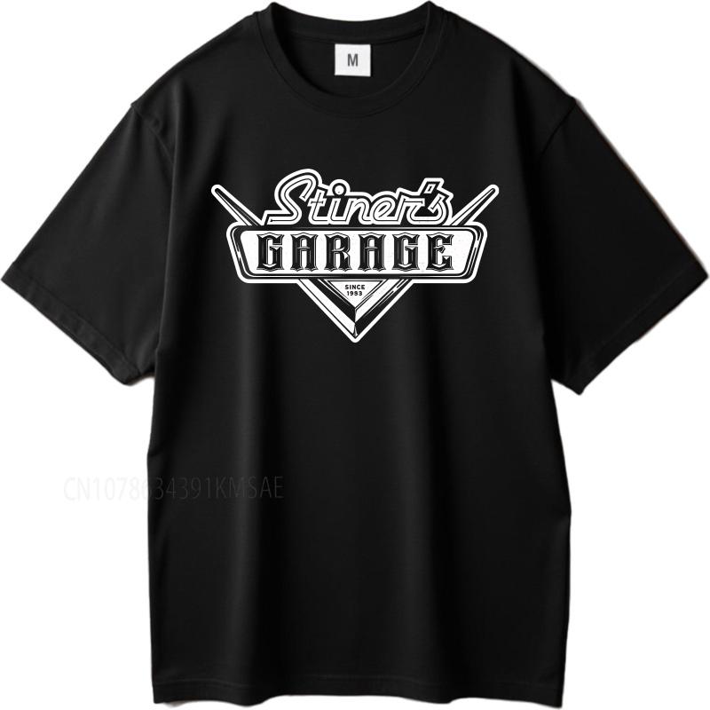 Мужская футболка Черная летняя Унисекс футболка Stiners Garage С 1982 Короткий рукав Мягкая футболка с круглым вырезом новая хлопковая мужская футболка