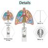 Medical Heart Lung Brain Acrylic Glitter Retractable Badge Reel Rotating Crocodile Clip ID Badge Holder for Doctor Nurse
