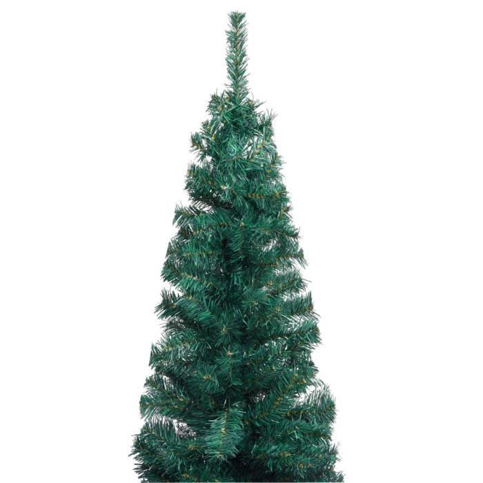 VidaXL Sapin de Noël artificiel mince avec support Vert 180 cm PVC