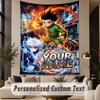 Custom Text Printed Tapestry Hunter × Hunter Pattern Large Wall Hanging Indoor Room Decor