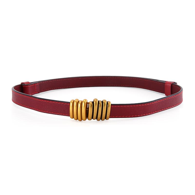 Женский кожаный тонкий ремень, сочетающийся с юбкой-пальто, универсальный уплотнитель на талии, модный декоративный черный спилок в стиле ретро