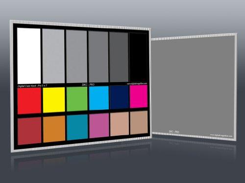DGK Color Tools DKC-Pro 5" x 7" Таблицы баланса белого и цветовой калибровки, Набор из 2 шт., 12% и 18% серого - Профессиональное качество - Включает подставку-рамку a