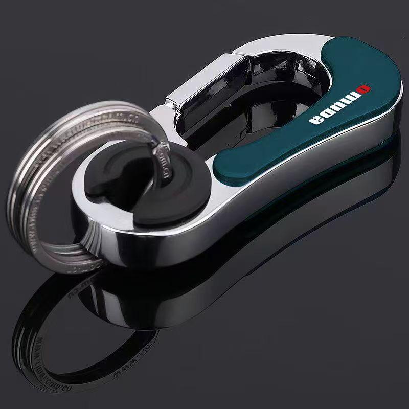 Omeida Мужской цельнометаллический брелок для ключей с двойными кольцами