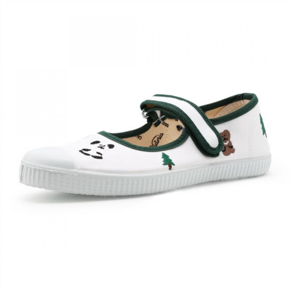 Victoria Shoes Dinotang Mercedes Lavada Cotton Strap Sneaker Verde 1168923 Verde