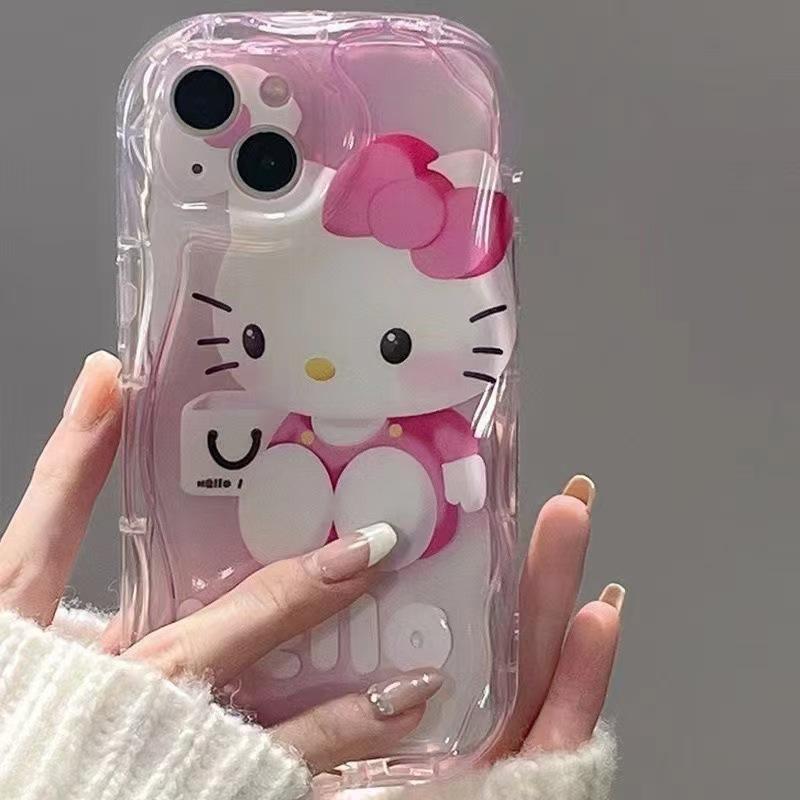 Милый розовый кот подходит для чехла на мобильный телефон iphone17promax, японский и корейский Apple 15 противоударный 16 кремовый чехол 13mini.