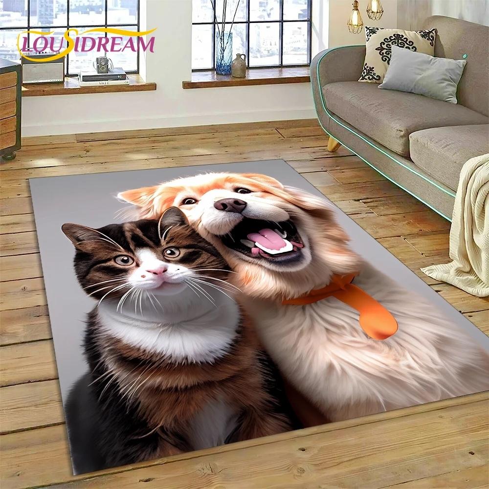 3D милый ковер с изображением собаки самое, чихуахуа, хаски, коки из мультфильма для гостиной, спальни, домашнего декора, нескользящий коврик для дивана, подарок