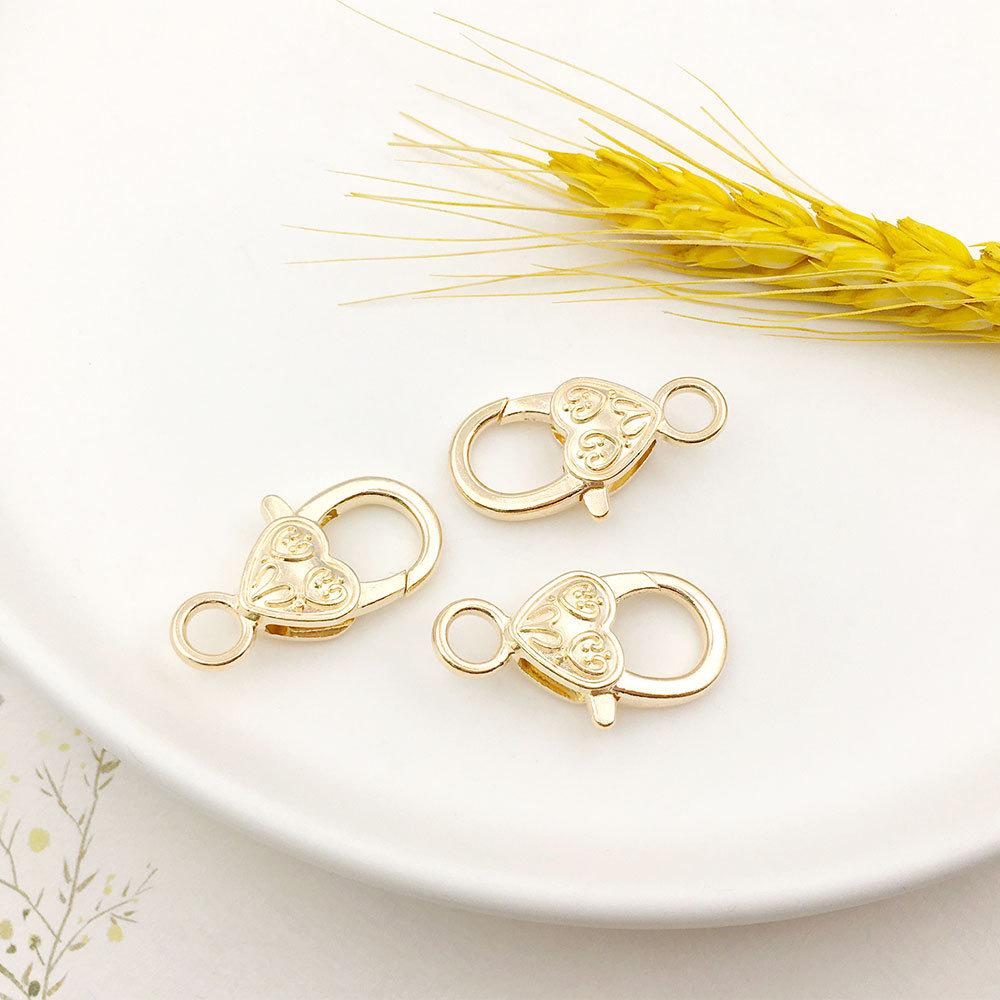 Аксессуары для брелока из цинкового сплава с застежкой-карабином в форме сердца