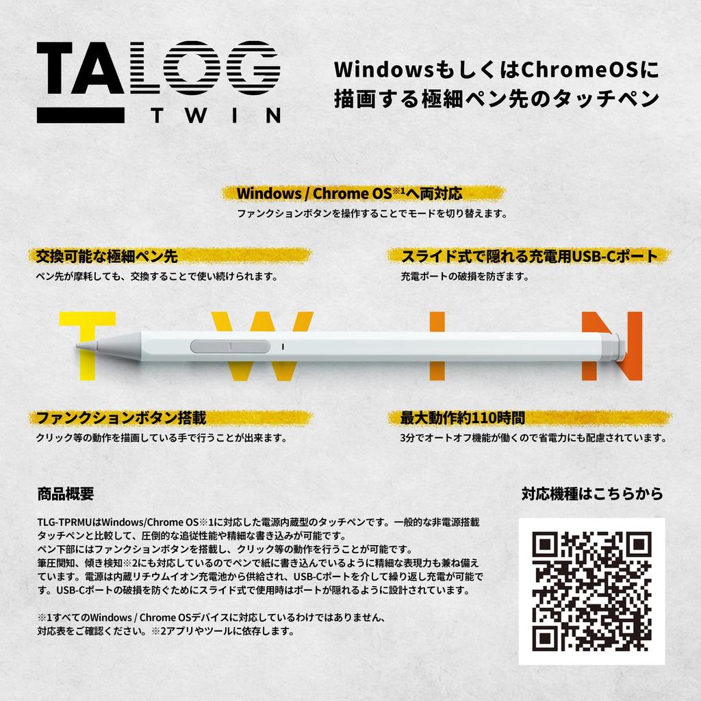 Стилус Princeton TALOG с ультратонким наконечником, до 110 часов работы от аккумулятора, сменный наконечник, до 4096 уровней чувствительности к нажатию, совместим с W
