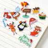 4pcsChristmas Bubble Stickers3DHoliday Party Decoration Stickers Santa Claus Elk Christmas Tree Cane Stickers Gift Stickers