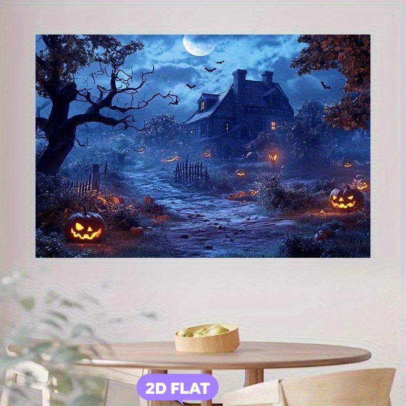 1 piece - 2D flat horror Halloween background fabric - for creepy haunted house party decoration