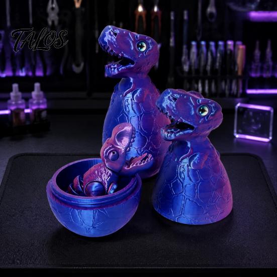 Articulated Dinosaur Figure 3D Printed Egg Toy, Tyrannosaurus Fidget Toy for Stress Relief Dino Relief, Desktop Ornament Home Office