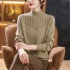 Женская осенне-зимняя толстая кофта с полувысоким воротником, новая осенняя свободная короткая кофта с длинным рукавом, вязаный свитер