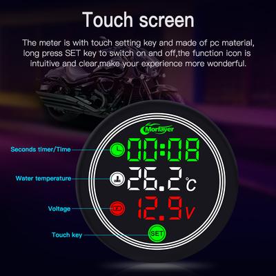 Мотоциклетная цифровая панель мотоцикла универсальные часы температуры Мини полноэкранный термометр 4 в 1 Сенсорный экранный измеритель