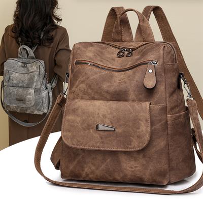 Сплошной цвет Рюкзак Женский рюкзак Большой емкости Дорожная школьная сумка