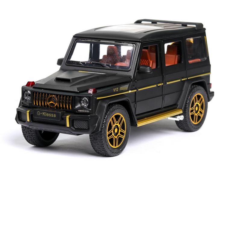 1/24 G63 G65, розовая модель автомобиля из сплава, литье под давлением и игрушечная металлическая модель внедорожника, имитация звука и света, коллекция, подарки для детей