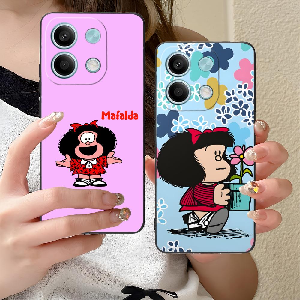 Мультяшный чехол для телефона M-Mafaldas для Xiaomi Redmi Note 14 13 12 11 A5 3 2 1 Pro Plus 4G 5G Чехол с цветной печатью для мобильных телефонов Роскошный