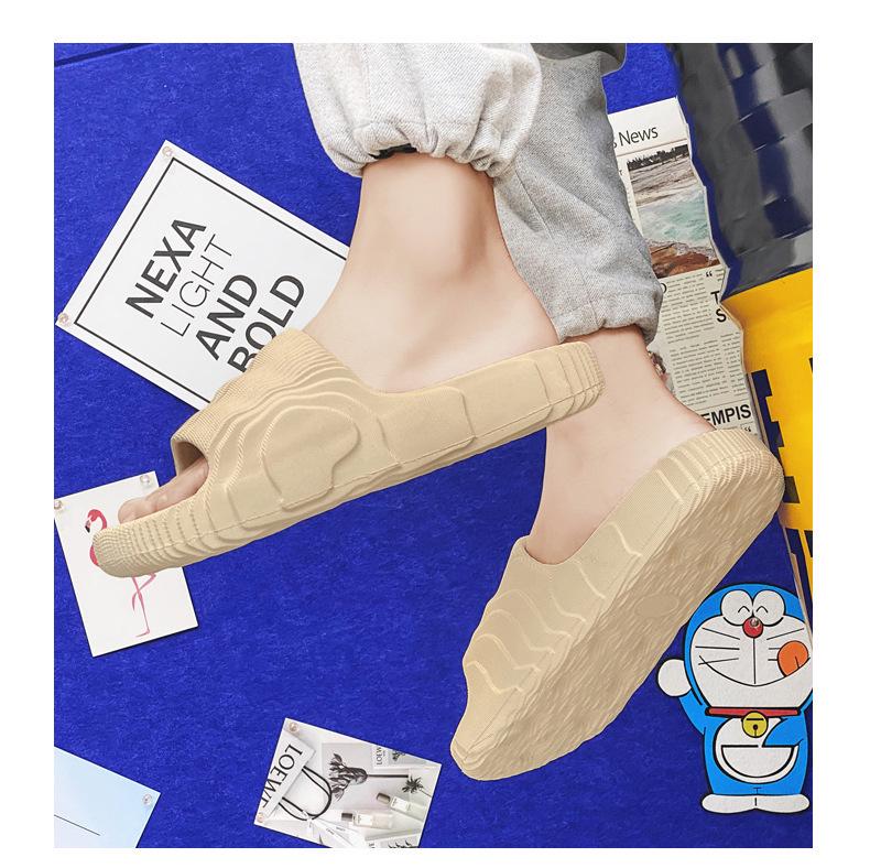 Летние шлепанцы в стиле Канье: Модные, на толстой подошве, большого размера, в корейском стиле, универсальные парные тапочки