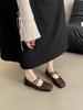 French Silver Single Shoes Women's Flat Bottom 2025 Spring and Autumn New Temperament Fairy Commuting Square Head Light Mouth Mary Jane Shoes