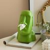 1PC Creative Moai Statue Tissue Box Dustproof Pull-Out Resin Napkin Holder for Bathroom Car El Decoration Ornament