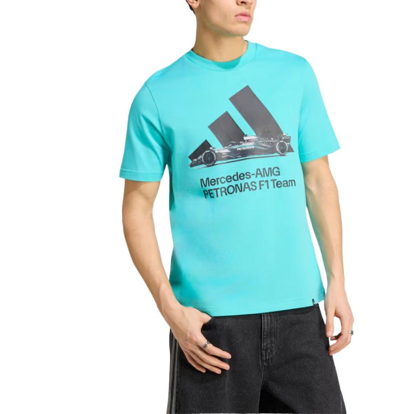 adidas Мужская дышащая футболка-свитер с круглым вырезом Mercedes - Amg Топы KU9747