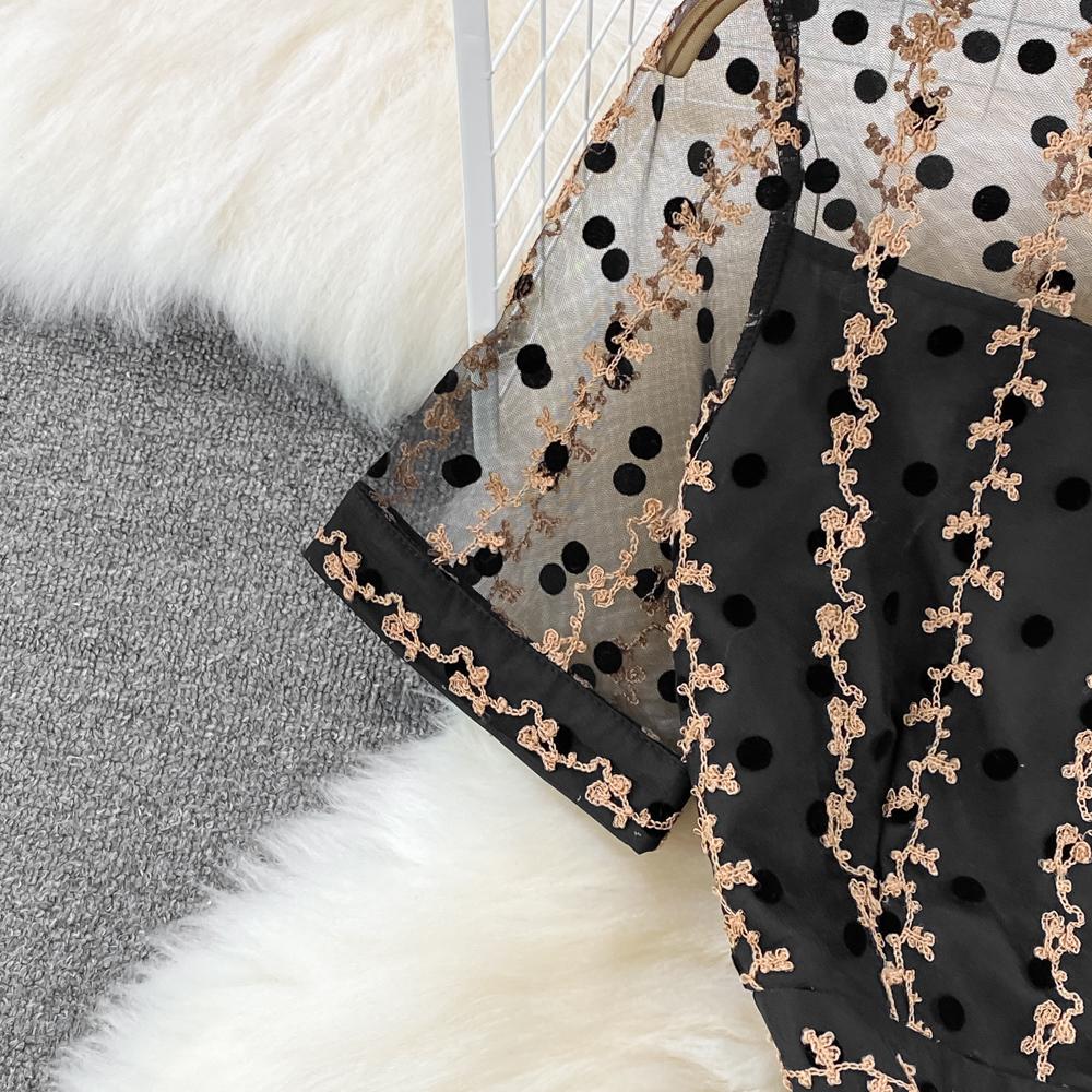 Summer Light Mature Style Socialite Wrap Hip Skirt Stand Up Collar Short Sleeved Fake Two Piece Medium Length Dress