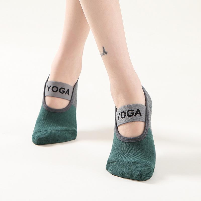Профессиональные женские противоскользящие носки для йоги, бандажные носки с открытой спиной, носки для пилатеса, женские тапочки для балета, танца, фитнеса, хлопковые спортивные носки