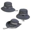 Western Cowboy Style Outdoor Sun Hat, Foldable Polyester Wide Brim Fisherman Cap, Breathable Mesh Anti-UV Camping Travel Hat for Men & Women