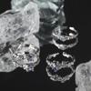 Shiny Irregular Zircon Lava Texture Ring Trend Temperament Women Adjustable Luxury Rings Girls Y2K Jewelry Gifts Accessories