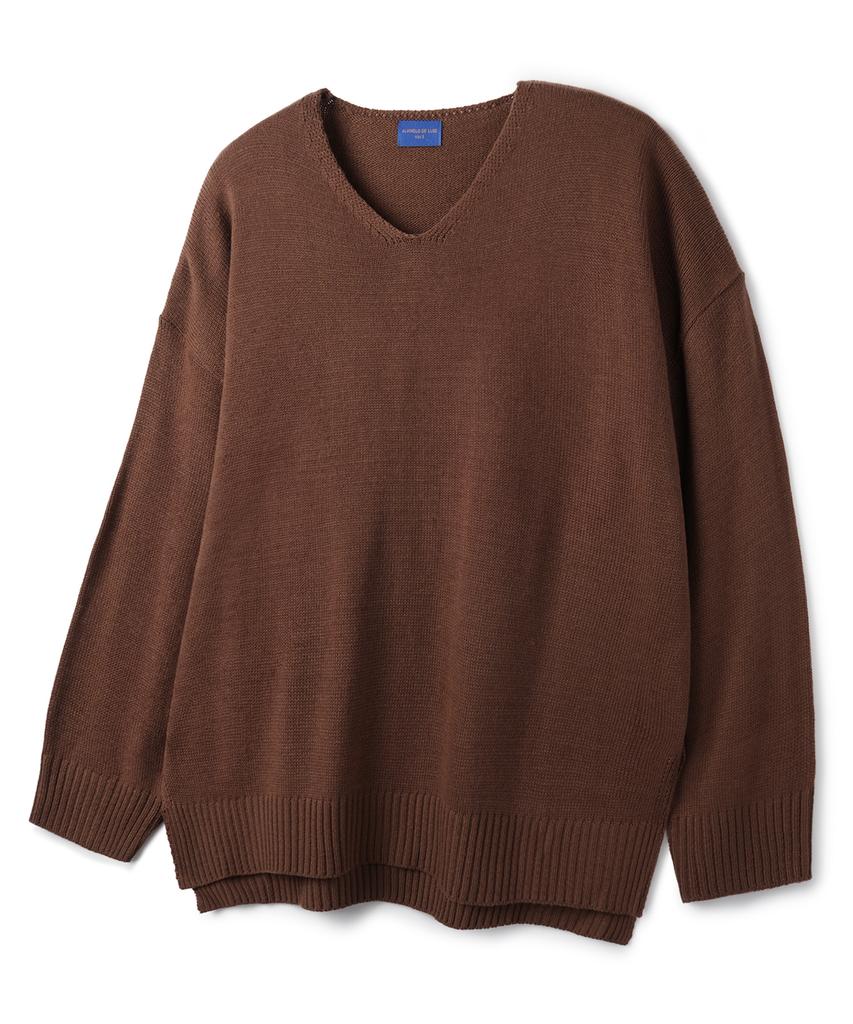 ALVINCLO [De Luxe] Side Slit Plain V-Neck Knit Dlx1504 (5 Colors)