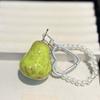 Imitation-Pearl Resin Bag Charm Glossy-Finish Pearl Beaded Key Ring  School Bag Decor