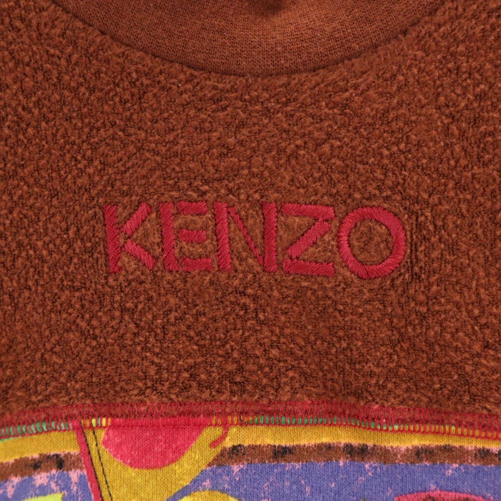 Kenzo 90-е Старый свитшот с переключающимся принтом по всей поверхности 150 Оранжевый Детский Б/У