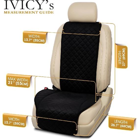 Замшевый чехол на сиденье IVICY для легковых автомобилей — мягкий и; Дышащие передние чехлы премиум-класса с нескользящей защитой, универсальные, подходят для большинства автомобилей, фургонов, внедорожников,