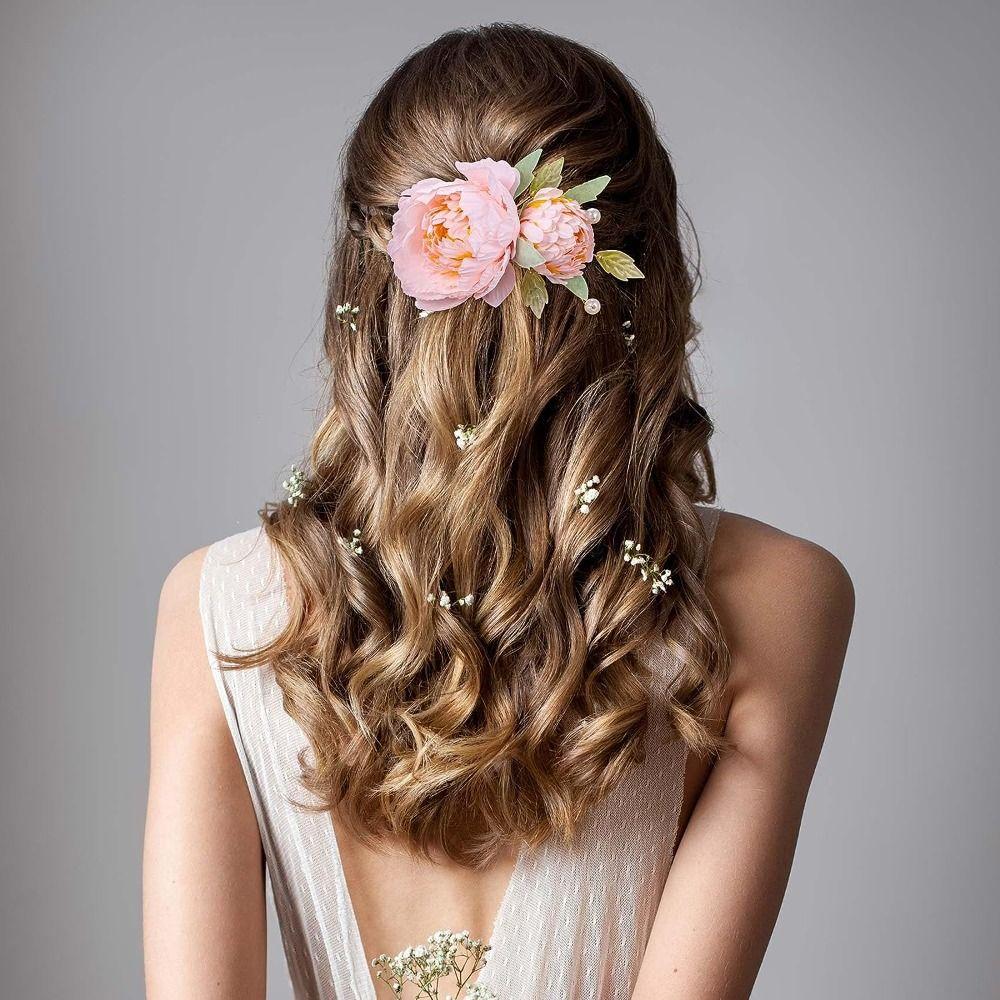 Цветочная брошь, заколка для волос с цветком, головные уборы, заколки для укладки волос, очаровательные пучки для волос невесты, женщины и девушки