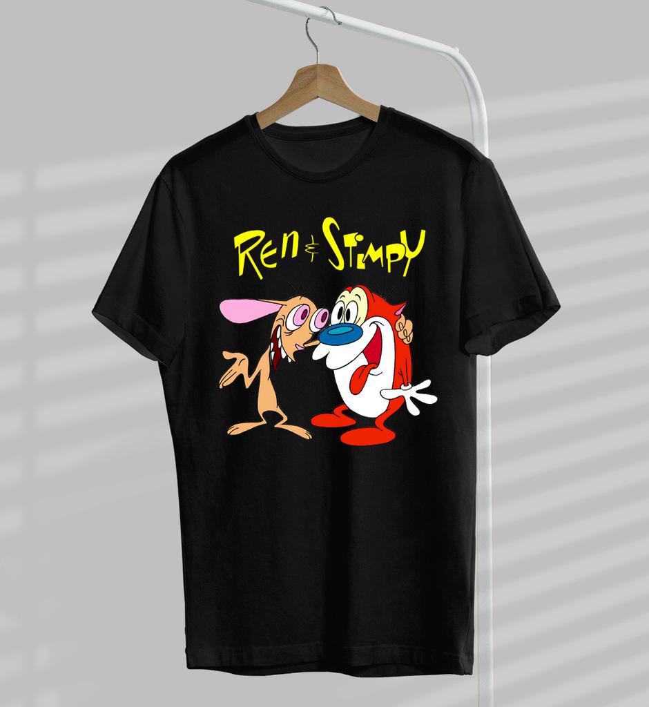 NEW Ren and Stimpy Best Friend Men T-Shirt Mens Womens Tees Top Black Tee All Size JJ3507